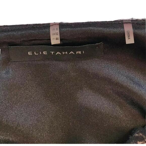 Elie Tahari women wool lining Animal Print formal Skirt sz 8 flat front - Picture 2 of 12